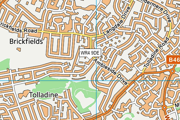 WR4 9DE map - OS VectorMap District (Ordnance Survey)