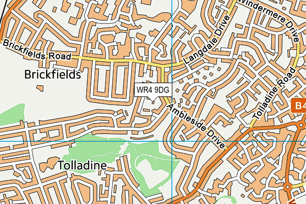 WR4 9DG map - OS VectorMap District (Ordnance Survey)