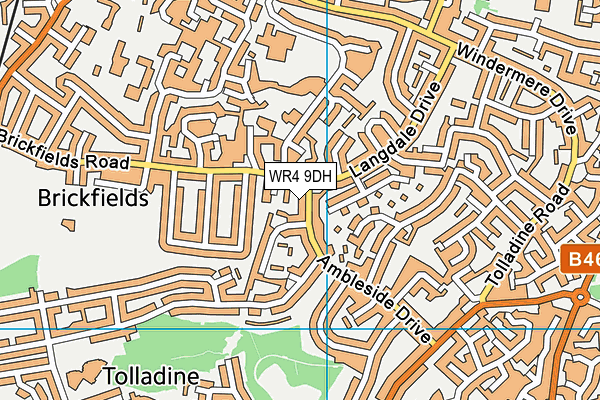 WR4 9DH map - OS VectorMap District (Ordnance Survey)