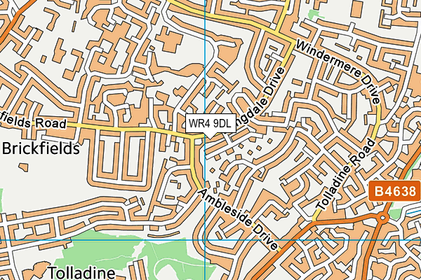 WR4 9DL map - OS VectorMap District (Ordnance Survey)