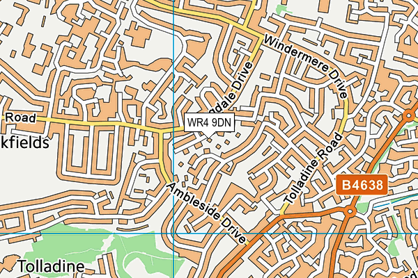 WR4 9DN map - OS VectorMap District (Ordnance Survey)