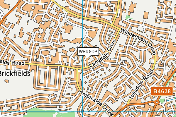 WR4 9DP map - OS VectorMap District (Ordnance Survey)
