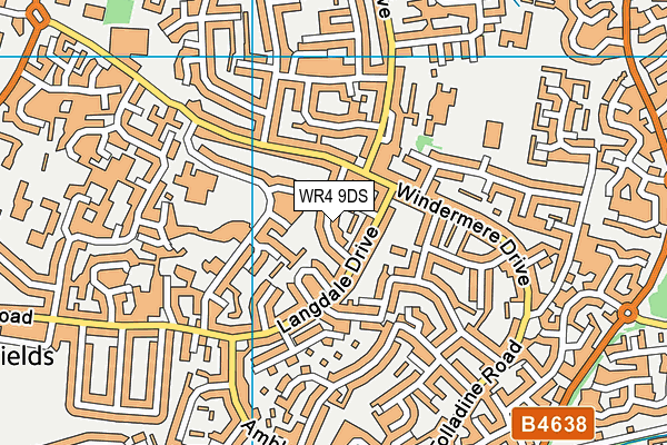 WR4 9DS map - OS VectorMap District (Ordnance Survey)