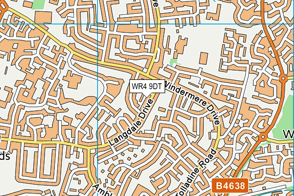 WR4 9DT map - OS VectorMap District (Ordnance Survey)