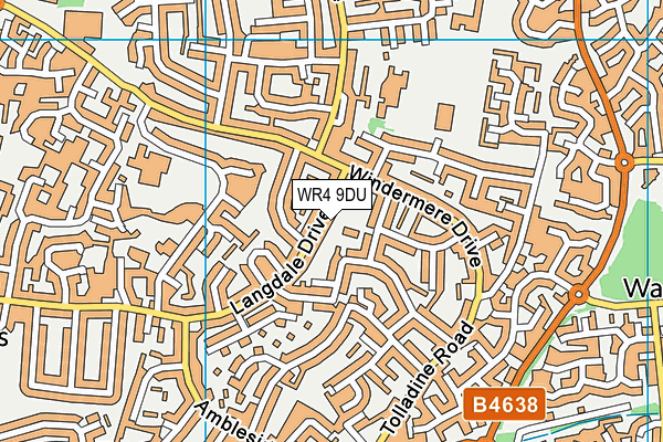 WR4 9DU map - OS VectorMap District (Ordnance Survey)