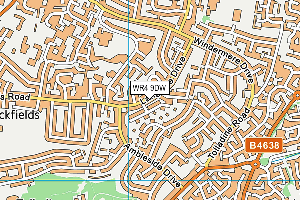 WR4 9DW map - OS VectorMap District (Ordnance Survey)