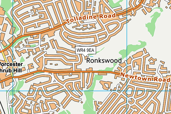 WR4 9EA map - OS VectorMap District (Ordnance Survey)