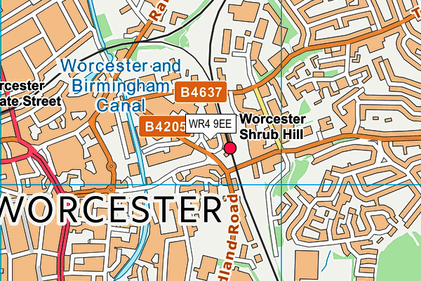 WR4 9EE map - OS VectorMap District (Ordnance Survey)