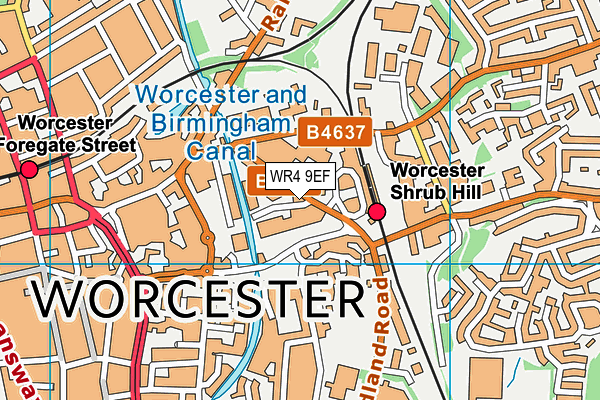 WR4 9EF map - OS VectorMap District (Ordnance Survey)