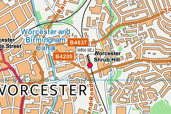 WR4 9EJ map - OS VectorMap District (Ordnance Survey)