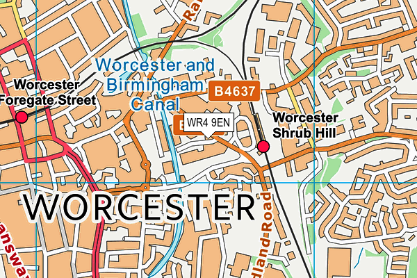 WR4 9EN map - OS VectorMap District (Ordnance Survey)