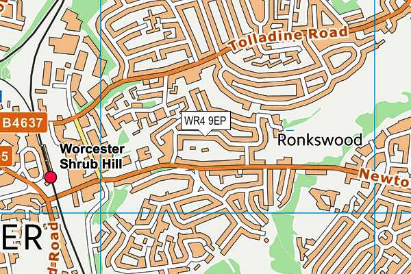 WR4 9EP map - OS VectorMap District (Ordnance Survey)