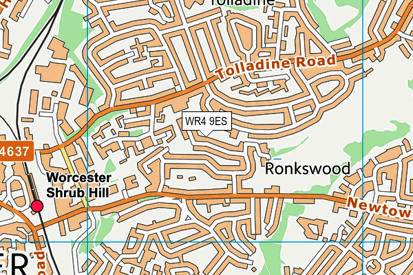 WR4 9ES map - OS VectorMap District (Ordnance Survey)