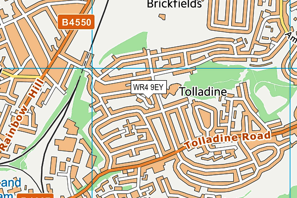 WR4 9EY map - OS VectorMap District (Ordnance Survey)