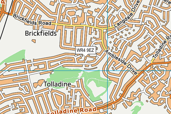 WR4 9EZ map - OS VectorMap District (Ordnance Survey)
