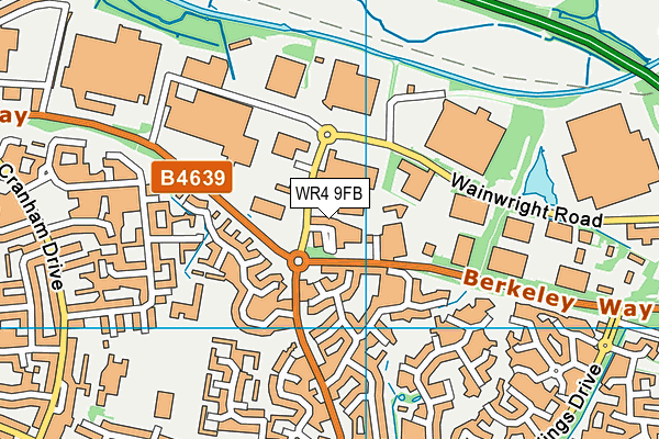 WR4 9FB map - OS VectorMap District (Ordnance Survey)