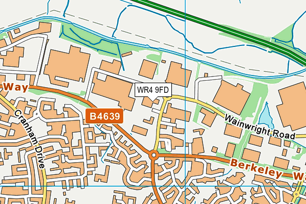 WR4 9FD map - OS VectorMap District (Ordnance Survey)
