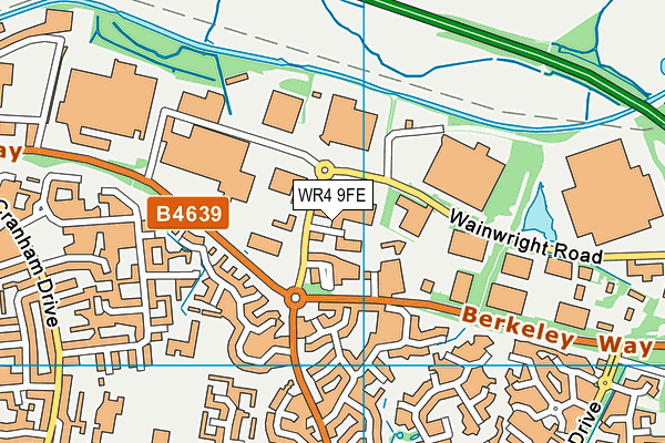 WR4 9FE map - OS VectorMap District (Ordnance Survey)