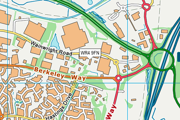WR4 9FN map - OS VectorMap District (Ordnance Survey)