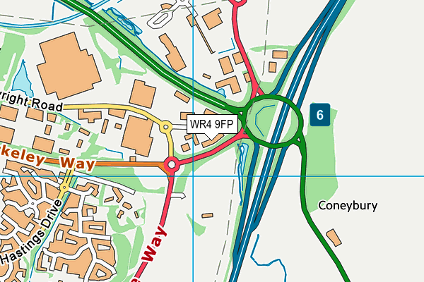 WR4 9FP map - OS VectorMap District (Ordnance Survey)