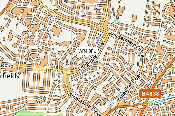 WR4 9FU map - OS VectorMap District (Ordnance Survey)