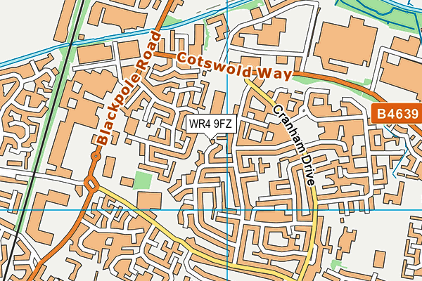 WR4 9FZ map - OS VectorMap District (Ordnance Survey)