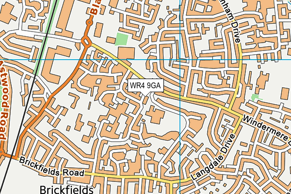 WR4 9GA map - OS VectorMap District (Ordnance Survey)
