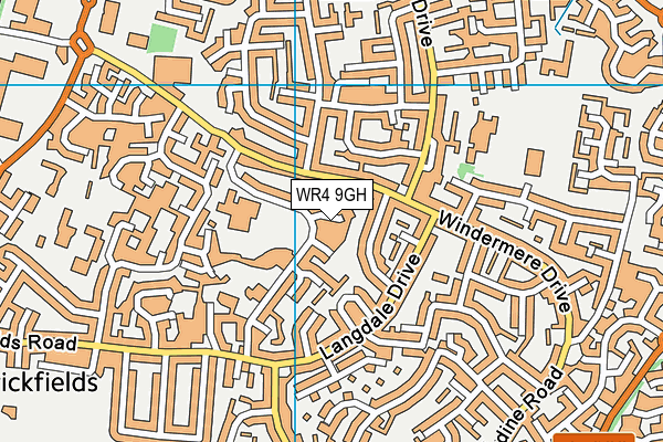 WR4 9GH map - OS VectorMap District (Ordnance Survey)