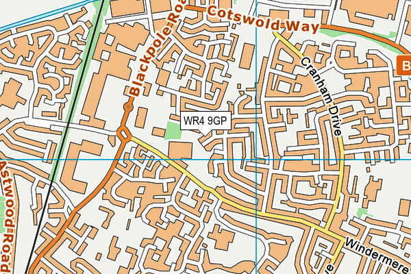 WR4 9GP map - OS VectorMap District (Ordnance Survey)
