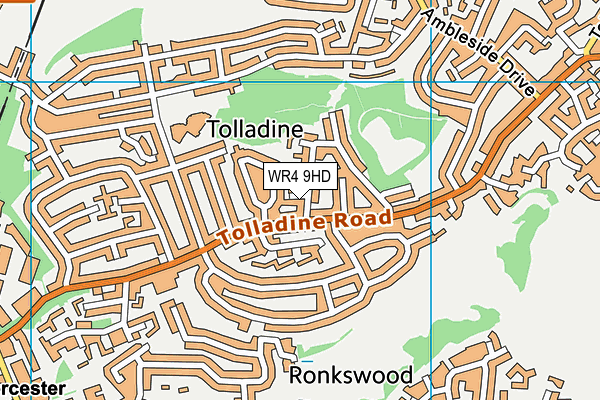 WR4 9HD map - OS VectorMap District (Ordnance Survey)