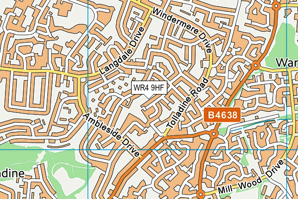 WR4 9HF map - OS VectorMap District (Ordnance Survey)