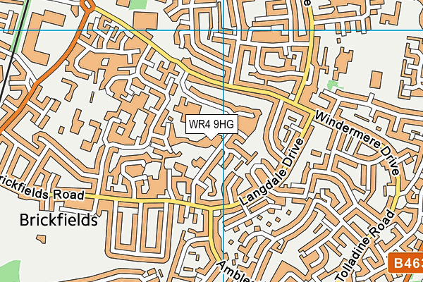 WR4 9HG map - OS VectorMap District (Ordnance Survey)