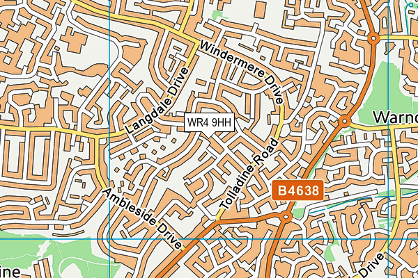 WR4 9HH map - OS VectorMap District (Ordnance Survey)