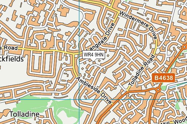 WR4 9HN map - OS VectorMap District (Ordnance Survey)