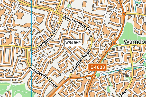 WR4 9HP map - OS VectorMap District (Ordnance Survey)