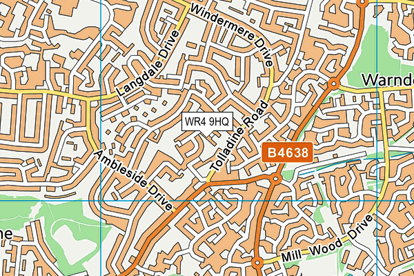 WR4 9HQ map - OS VectorMap District (Ordnance Survey)
