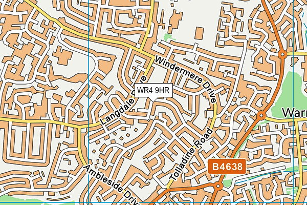 WR4 9HR map - OS VectorMap District (Ordnance Survey)