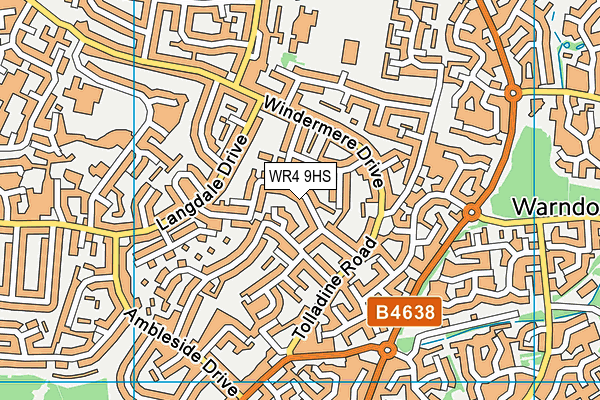 WR4 9HS map - OS VectorMap District (Ordnance Survey)