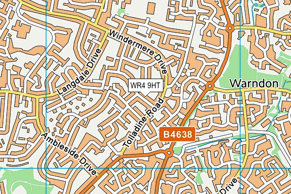 WR4 9HT map - OS VectorMap District (Ordnance Survey)