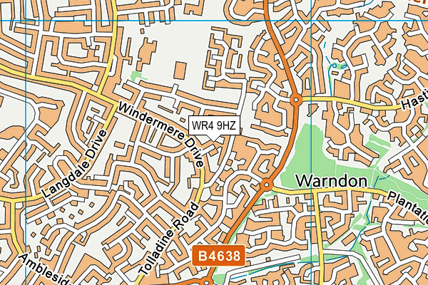 WR4 9HZ map - OS VectorMap District (Ordnance Survey)