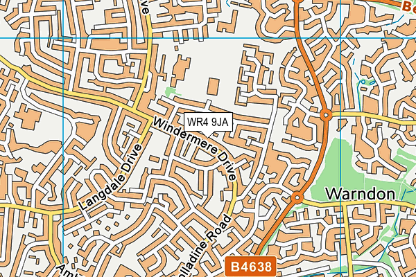 WR4 9JA map - OS VectorMap District (Ordnance Survey)