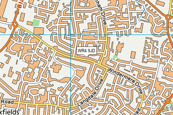 WR4 9JD map - OS VectorMap District (Ordnance Survey)
