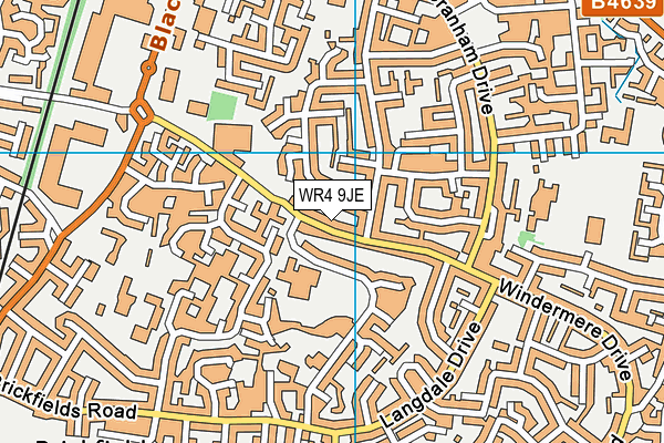 WR4 9JE map - OS VectorMap District (Ordnance Survey)