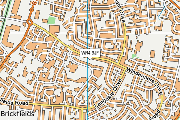 WR4 9JF map - OS VectorMap District (Ordnance Survey)