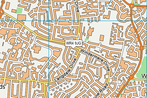 WR4 9JG map - OS VectorMap District (Ordnance Survey)