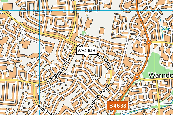 WR4 9JH map - OS VectorMap District (Ordnance Survey)