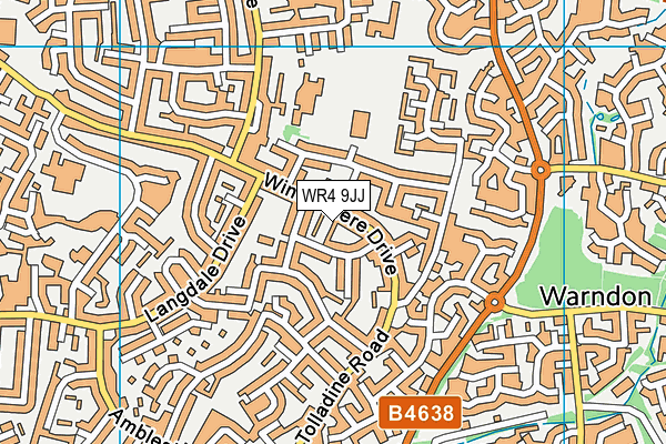 WR4 9JJ map - OS VectorMap District (Ordnance Survey)