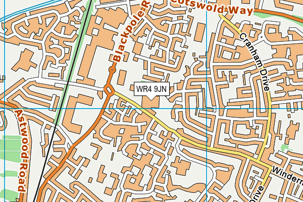 WR4 9JN map - OS VectorMap District (Ordnance Survey)