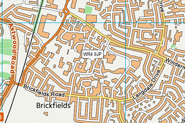 WR4 9JP map - OS VectorMap District (Ordnance Survey)