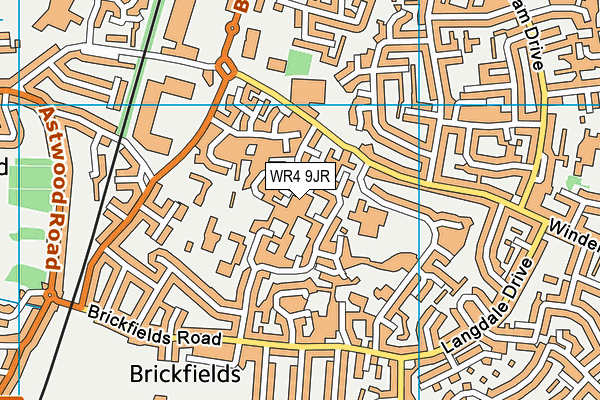 WR4 9JR map - OS VectorMap District (Ordnance Survey)